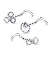 3 Silver Nose Stud Sets NSK-SET-1102